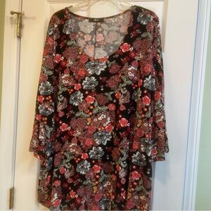 Ellos Floral Blouse - Black and Red    (66)